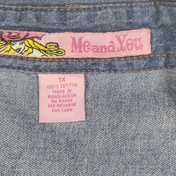 Me and You Jean Long Sleeve Top Size 1X - Picture 5 of 10